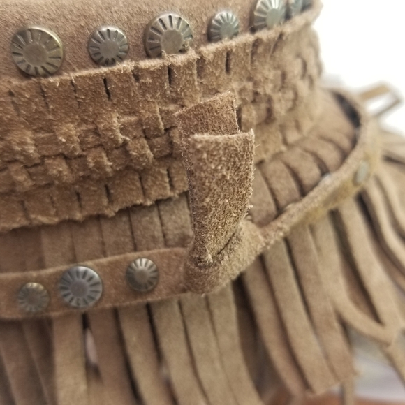 Naughty Monkey Hidden Treasure brown suede studded gladiator sandals - Picture 9 of 12